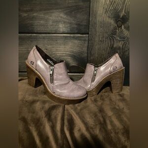 Born brand shoes, cute leather platform chunky heel shoes, size 6